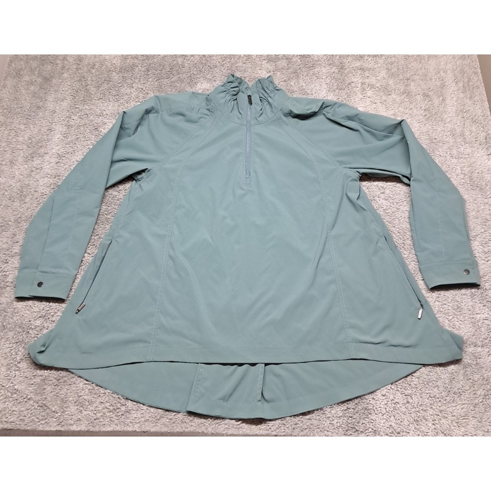 ATHLETA 1/4 Zip Top Womens Small Advantage Poplin Mock Neck Vented Long Sleeve